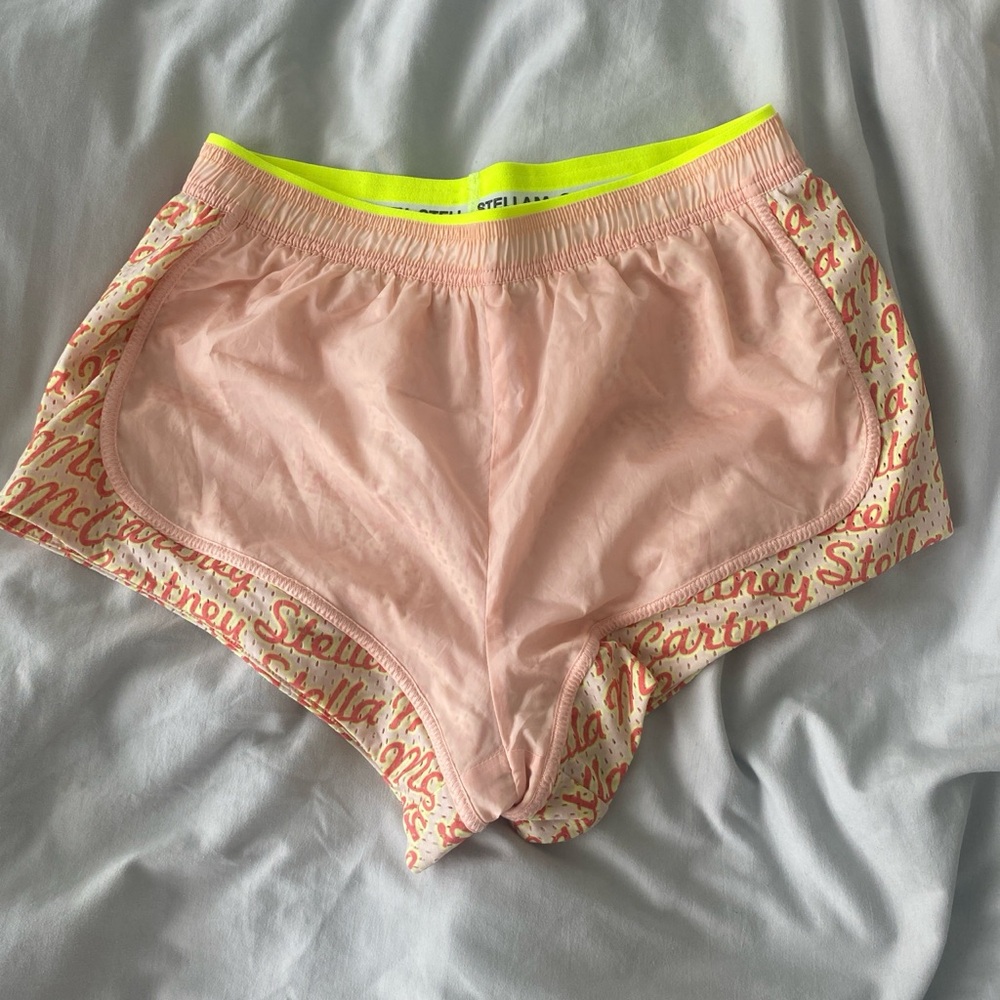 Stella McCartney Peach and Neon Yellow shorts